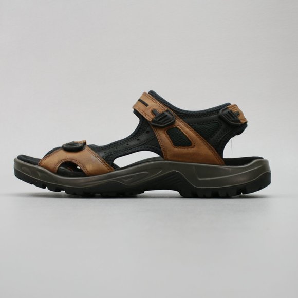 ECCO Men\'s 47 (13-13.5) Yucatan Receptor Brown Leather Hook Loop Sport Sandals